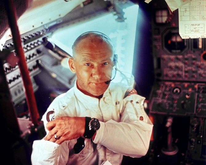 Buzz Aldrin a la nau Apol·lo NASA