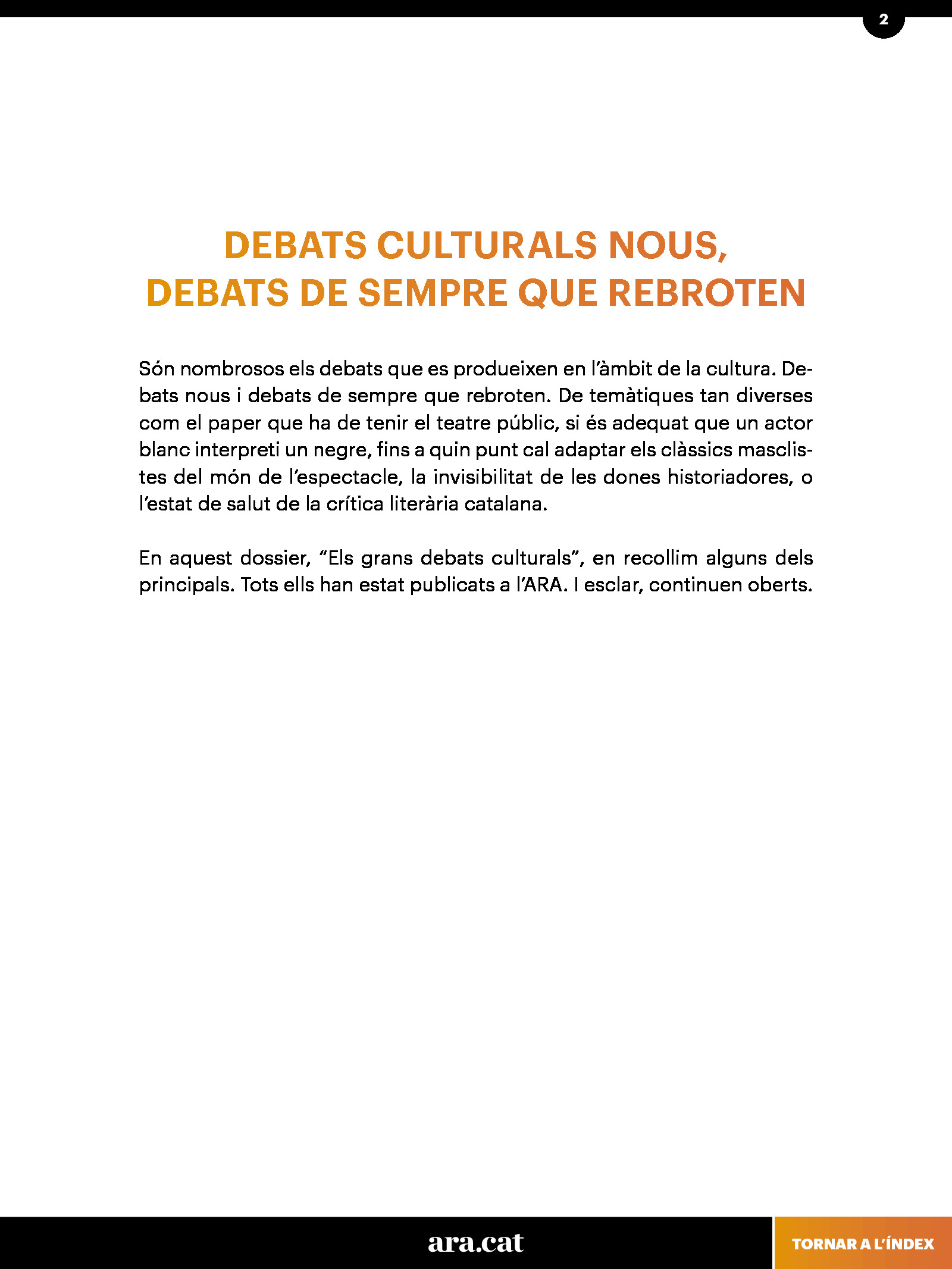 Els grans debats culturals 1