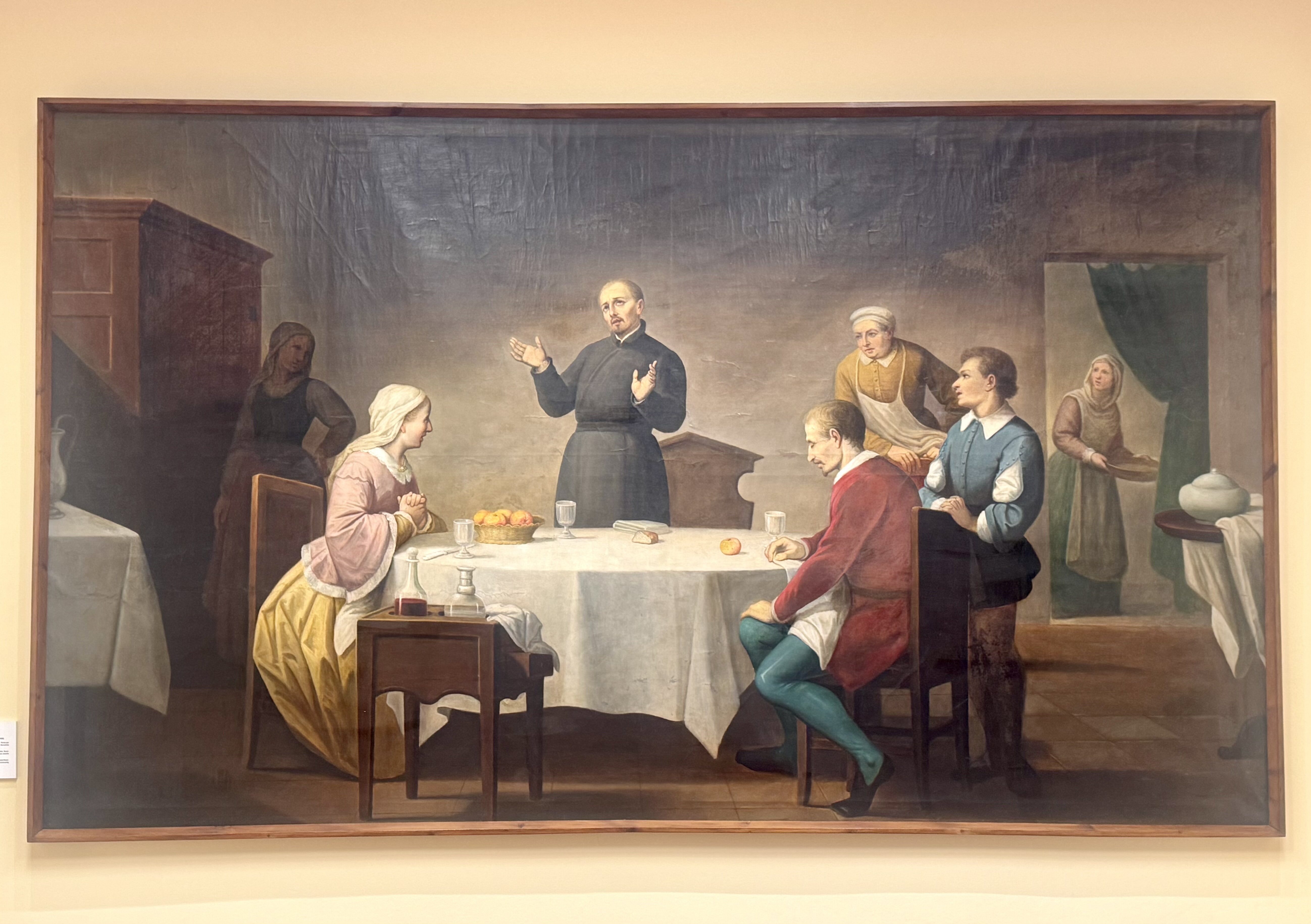 Pintura de Sebastià Gallés que recrea una estada d'Ignasi a casa d'Isabel Roser. / A.F.